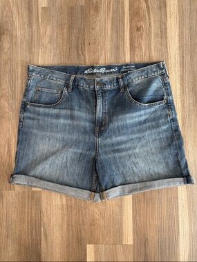 Eddie Bauer Women’s Blue Mid Rise Boyfriend Denim Shorts